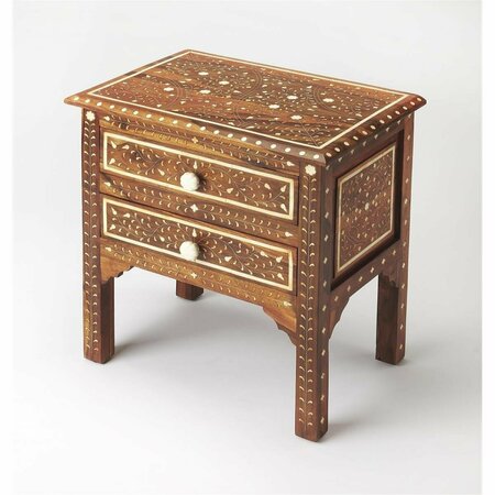 HOMEROOTS Chevrier Wood & Bone Inlay Accent Chest; Medium Brown 389737